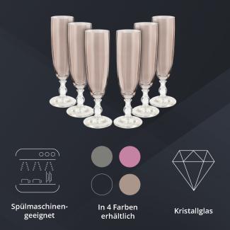 Peill+Putzler Germany 6er Set Sektkelche rauchbraun, 230ml Volumen, aus hochwertigem Kristallglas, sehr pflegeleicht da Spühlmaschinengeeignet, Glanzstücke für jede Gelegenheit