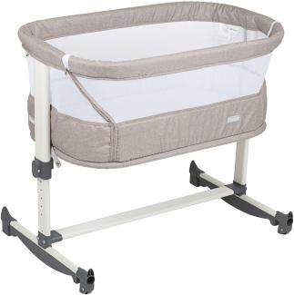 BABYGO 'Vivaldi' Beistellbett, dark grey, höhenverstellbar, mit Schaukelfunktion