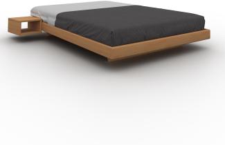 Marior HOME 'CARRE' Doppelbett, 180x200, Buchenholz, Karamell, Zwei Tische