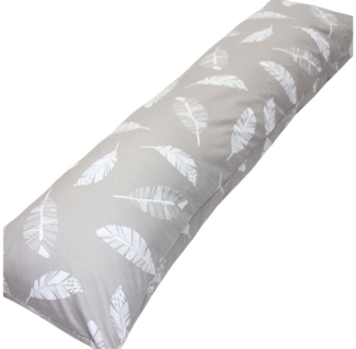 EMI & SAM Stillkissen Seitenschläfer Kissen Nackenkissen 40x145cm Ganzkörperkissen, 12L. Grau Feder - Bezug