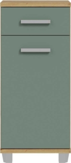Unterschrank Venus / Veris , Holzwerkstoff , Grün, Holzfarben , 40 x 91 x 35 cm