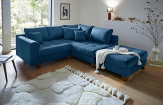 Home affaire Ecksofa Rice L-Form inkl. Hocker, Set, mit Bonnellfederkern, Hocker & Kissen, Ottomane beidseitig montierbar