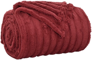 Überwurfdecke, Wohndecke Bordeauxrot 200 x 150 cm Fleece