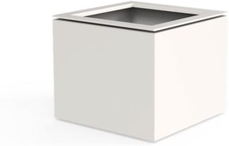 Dipott Pflanzgefäß Domus quadratisch Aluminium RAL 9016 verkehrsweiß Pflanzkübel 68x68x60 cm