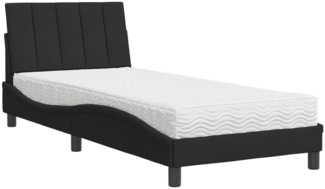 vidaXL Bett mit Matratze "Hanko" Schwarz 90x190 cm Samt 3208570