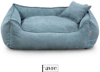 FAVRE Tierbett Hundebett Lucky mit abnehmbarem, waschbarem Cord-Bezug, 100% Polyester, verschiedene Größen, Gratis Kopfkissen