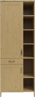 Home affaire Hochschrank Alba (1-St) Breite 75 cm, Kiefer massiv, 6 offene Fächer