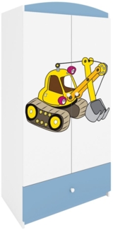 Raumhirsch Furniture Kinderkleiderschrank mit Motivauswahl - Kleiderschrank für Kinder (Kinderzimmerschrank für Jungen, Mit Ablagefächern & Kleiderstange) robuste Verarbeitung, kindgerecht, verschiedene Farben & Designs