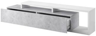 Lowboard "Bota" TV-Unterschrank 219 cm weiß beton colorado
