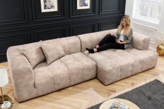 riess-ambiente Ecksofa ZERO GRAVITY 305cm champagner, Einzelartikel 1 Teile, Wohnzimmer · Samt · XXL Couch · Bigsofa · Ottomane rechts