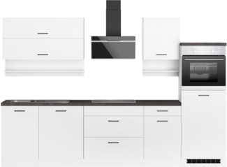 KOCHSTATION Küchenzeile KS-Frieda Breite 300 cm, wahlweise mit E-Geräten, mit 38mm starker Arbeitsplatte