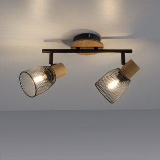 JUST LIGHT 15192-79 Deckenleuchte TAMIS 2-flammig Holz Metall