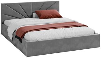 FDM Polsterbett SUNSET Bettgestell MADE IN EU - mit hochwertigem Velours Bezug (verfügbar 90x200 120x200 140x200 160x200 180x200cm, Bettrahmen, Bett, mit großen gepolsterten Kopfteil, mit Bettkasten zum aufklappen), Hebbarer Metallrahmen, Bettkasten, o...