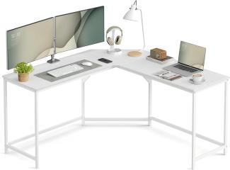 Vasagle Eckschreibtisch, L-förmiger Computertisch, Bürotisch, Arbeitszimmer, Homeoffice, Gaming, platzsparend, einfache Montage, Industrie-Design, ahornweiß von Songmics LWDDE073W01