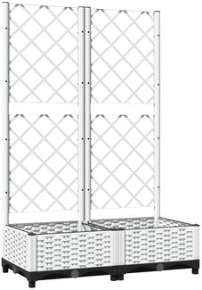 vidaXL Pflanzkübel mit Rankgitter Weiß 80x40x121,5 cm PP 153281