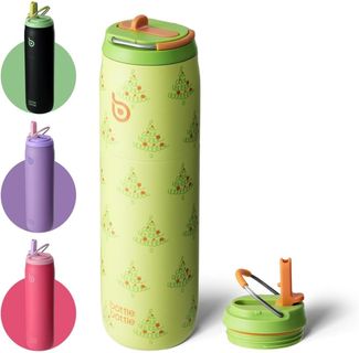 32oz Stainless Steel Vacuum Insulated Water Bottle with Straw Purple