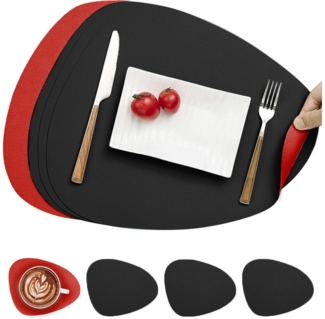 Coonoor Platzset Tischset, Kunstleder, abwischbar, (4-St), Tischsets und Untersetzer