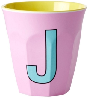 Rice Two Tone Mint Melamin Becher Buchstabe J