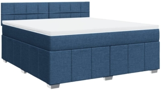 vidaXL Boxspringbett mit Matratze Blau 180x200 cm Stoff 3287153