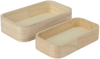 Kaemingk Dekokorb, Aufbewahrungsbox 17-19cm Holz 2er Set Natur / Braun