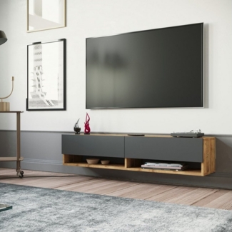 Fernsehtisch Laitila 100x31,5x29,5cm Eiche rustikal/Anthrazit [en. casa]