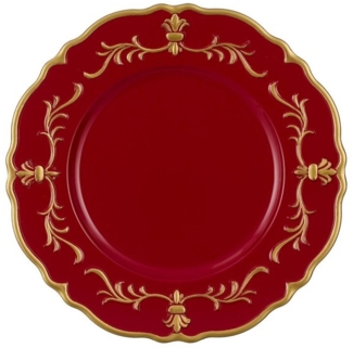 Annastore Platzset Platzteller aus Kunststoff im Antik-Finish Ø 32,5 cm, Außergewöhnliche Platzteller für den festlich gedeckten Tisch