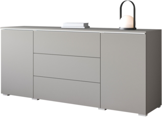Kommode Doppo 150 (Farbe: Palladgrau, mit weißer LED Beleuchtung)