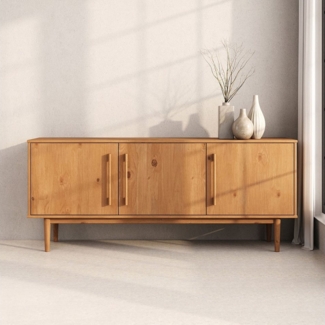 IDIMEX Sideboard TECCA, Wohnzimmer Kommode mit 3 Türen aus Massivholz eiche farben