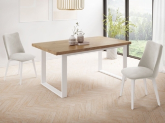 WFL GROUP Esstisch Sana (erhältlich in 3 Größen – 140/160/160 cm ausziehbar auf 180/200/240 cm), platzsparender Tisch in Holzoptik für Küche, Esszimmer oder Wohnzimmer