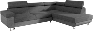 Mirjan24 'Fonti' Ecksofa, mit Bettkasten und Schlaffunktion, Grau, Rechts