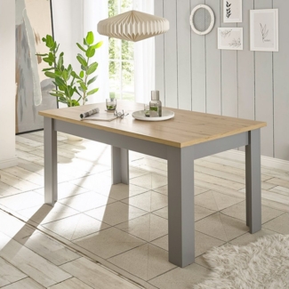 Lomadox Esstisch CHATHAM-61, Esszimmer Tisch in grau mit Artisan Eiche Nb, B/H/T ca. 160/76/90 cm