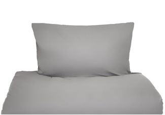 Einfarbige Bettwäschen-Sets für Einzel- und Doppelbetten, 100% Baumwolle Grau 155x200 cm