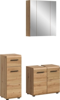 INOSIGN Badmöbel-Set FLORENZ, TOPSELLER!, 3-teilige Badkombination, hochwertige MDF-Front, (Set, 3-St, best. aus: 1 Unterschrank, 1 Waschbeckenunterschrank, 1 Spiegelschrank), Bad-Kombination, Bad-Möbel, Badezimmer, Kombination, Kombi