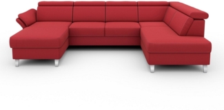 sit&more Wohnlandschaft Vincenzo U-Form, inklusive Kopfteilverstellung, wahlweise mit Bettfunktion, Bettkasten