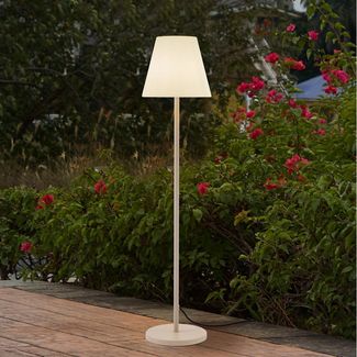 Lucande Außen-Stehlampe Jaimy, Kunststoff Creme IP44, 1 x 15 W LED