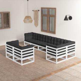 vidaXL 8-tlg. Garten-Lounge-Set mit Kissen Massivholz Kiefer 3076705