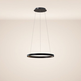 s.luce Pendelleuchte LED Ring Pendelleuchte rund Direkt oder Indirekt Schwarz, Warmweiß
