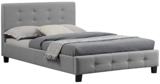 CARO-Möbel Polsterbett Oklahoma Bettgestell 120x200 cm Einzelbett Designbett inklusive Lattenrost Textilbezug in grau