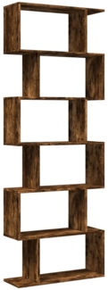vidaXL Raumteiler-Bücherregal 6 Etagen Räuchereiche 70x24x193 cm 858088