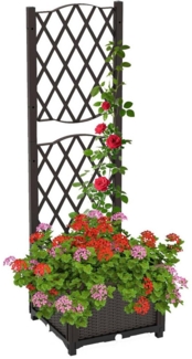 KOMFOTTEU Blumenkasten, Hochbeet mit Rankgitter für Kletterpflanzen & Topfpflanzen