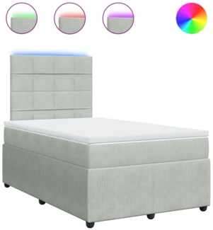 vidaXL Boxspringbett mit Matratze Hellgrau 120x190 cm Samt 3294586