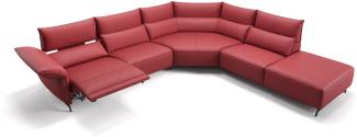 Sofanella Wohnlandschaft CUNEO Leder Sofalandschaft Sofa in Rot