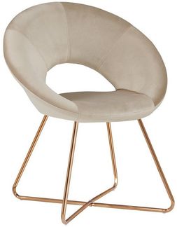 Duhome Esszimmerstuhl Samt Schminktisch Stuhl Modern Konferenzstuhl Besucherstuhl Küchenstuhl Sessel mit Goldenen Beinen für Wohnzimmer Schlafzimmer Küche, Beige