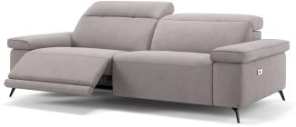 Sofanella Stoffsofa URBANA Dreisitzer Relaxsofa italienisch in Hellgrau S: 210 Breite x 114 Tiefe