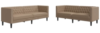 vidaXL 2-tlg. Chesterfield-Sofa-Set Cappuccino Kunstleder 3209279