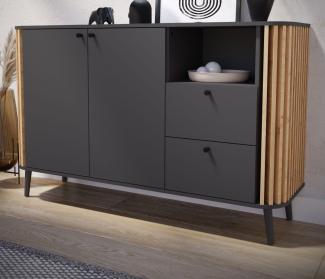 Sideboard Pretty in grau und Eiche Artisan 138 cm