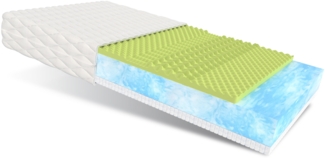 Matratze 120x200 Kaltschaum MARINA 7 Zonen Bio Foam Schaum Ocean Blue Latex Clima Latex H3 21 cm JERSEY