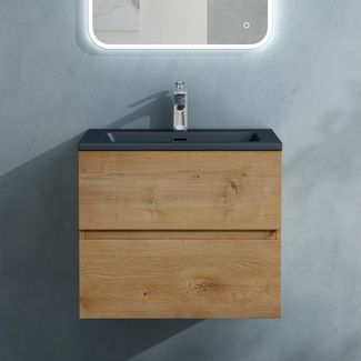 doporro Badmöbel-Set Badezimmermöbel Badezimmer inkl. matt Anthrazit Waschbecken Waschtisch