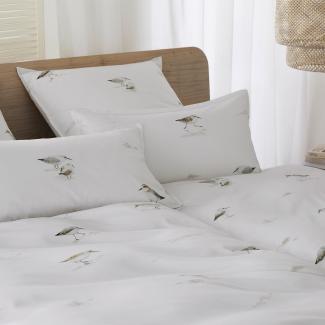 elegante Mako-Satin Bettwäsche Sandpiper creme | 135x200 cm + 80x80 cm