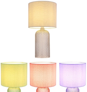 GLOBO LIGHTING LED Tischleuchte, Leuchtmittel inklusive, Warmweiß, Farbwechsel, Tischlampe Beistelllampe Glas grau RGB dimmbar Fernbedienung H 50 cm